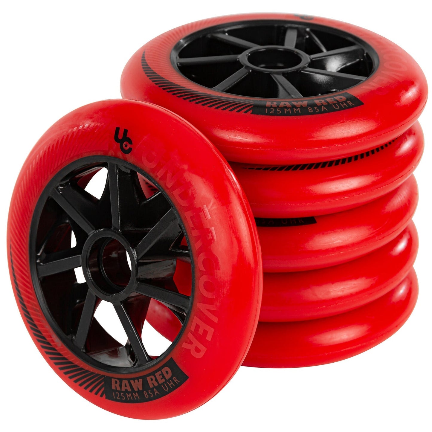 Undercover Raw Wheels 125mm 85a Red 6Pack