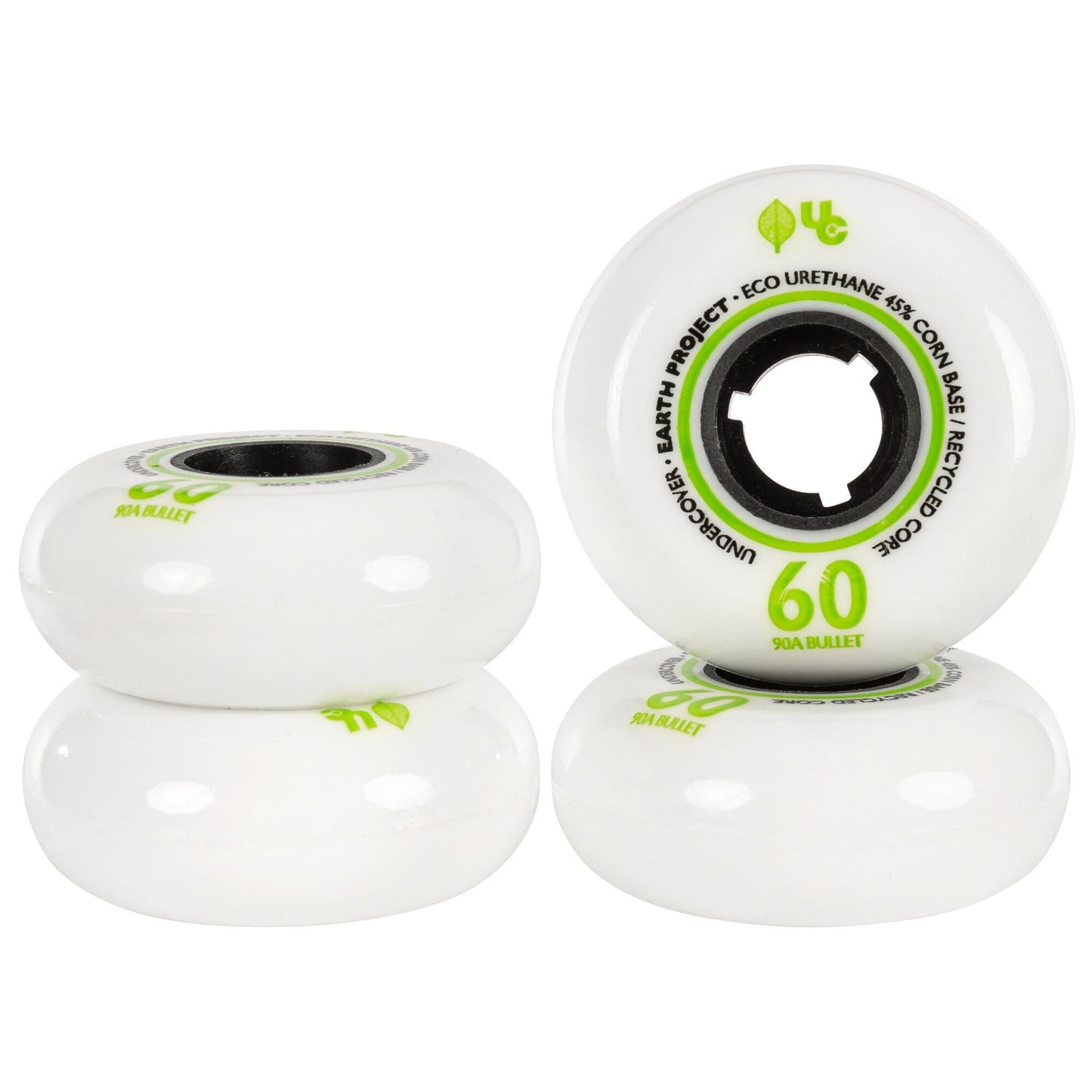 UC Earth Inline Wheels 60mm 90a White 4 Pack