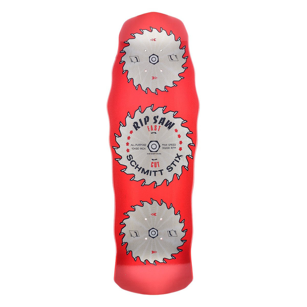 Schmitt Stix Ripsaw Modern Concave Deck- 10"x30"- Red Dip