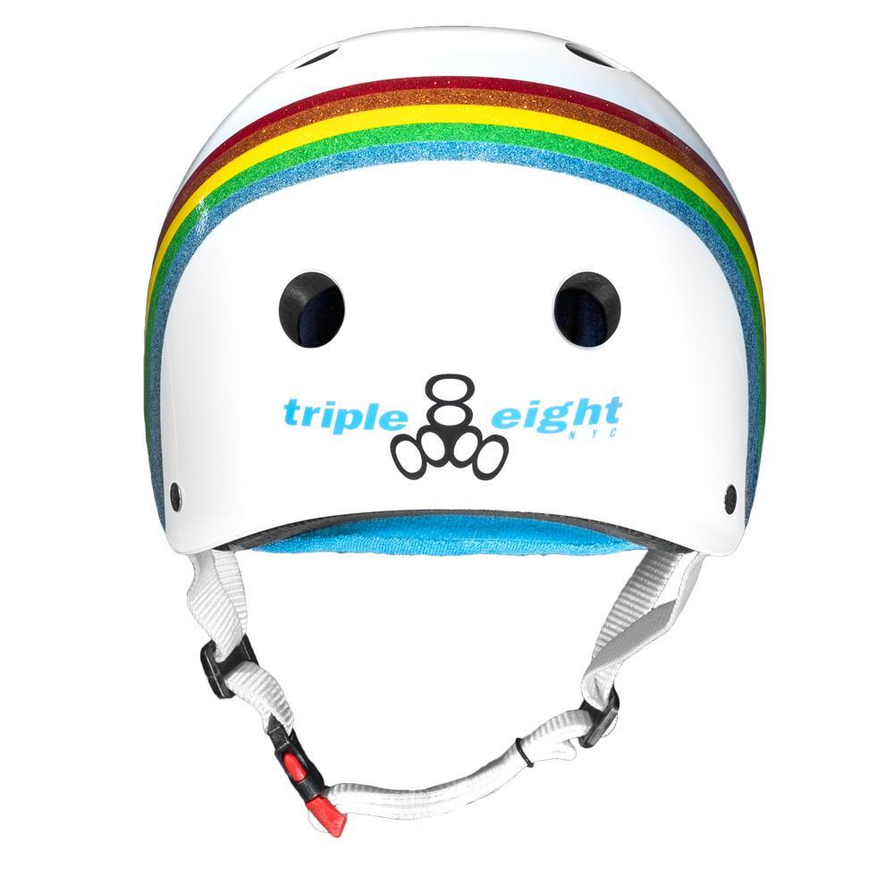 Triple 8 THE Certified Helmet SS Rainbow Sparkle White Limited Edition