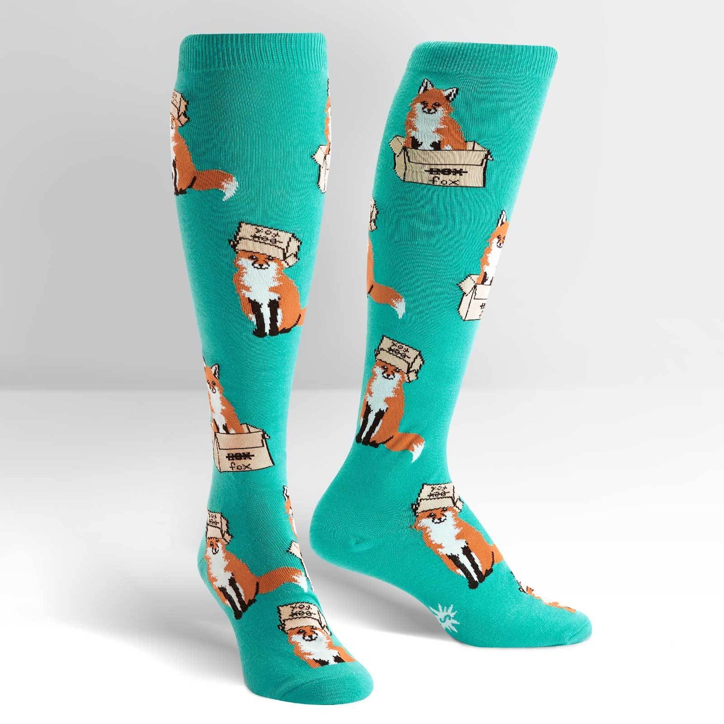 Sock it to Me Foxes in Boxes Knee High Socks