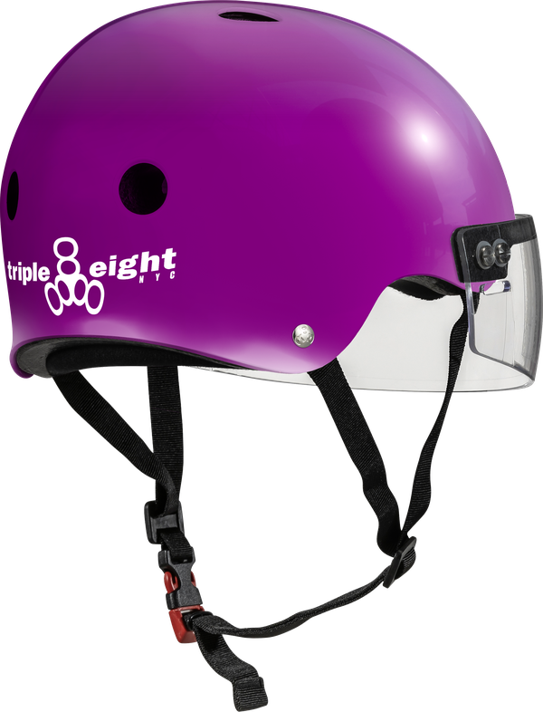 Triple 8 THE VISOR Certified Helmet SS Purple Gloss