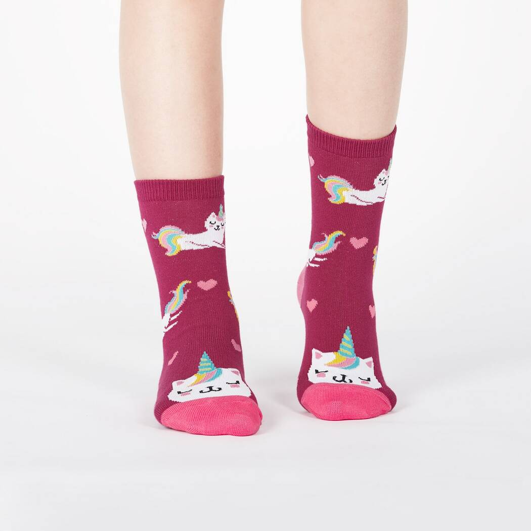 Sock it to Me Look at Meow Youth Crew Socks 3-Pack