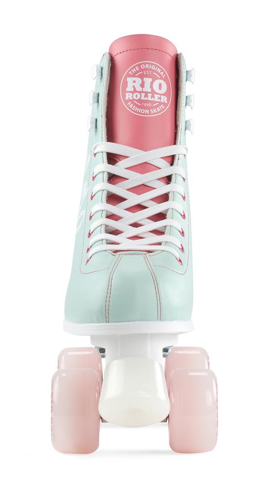 Rio Roller Script Roller Skates Teal and Coral