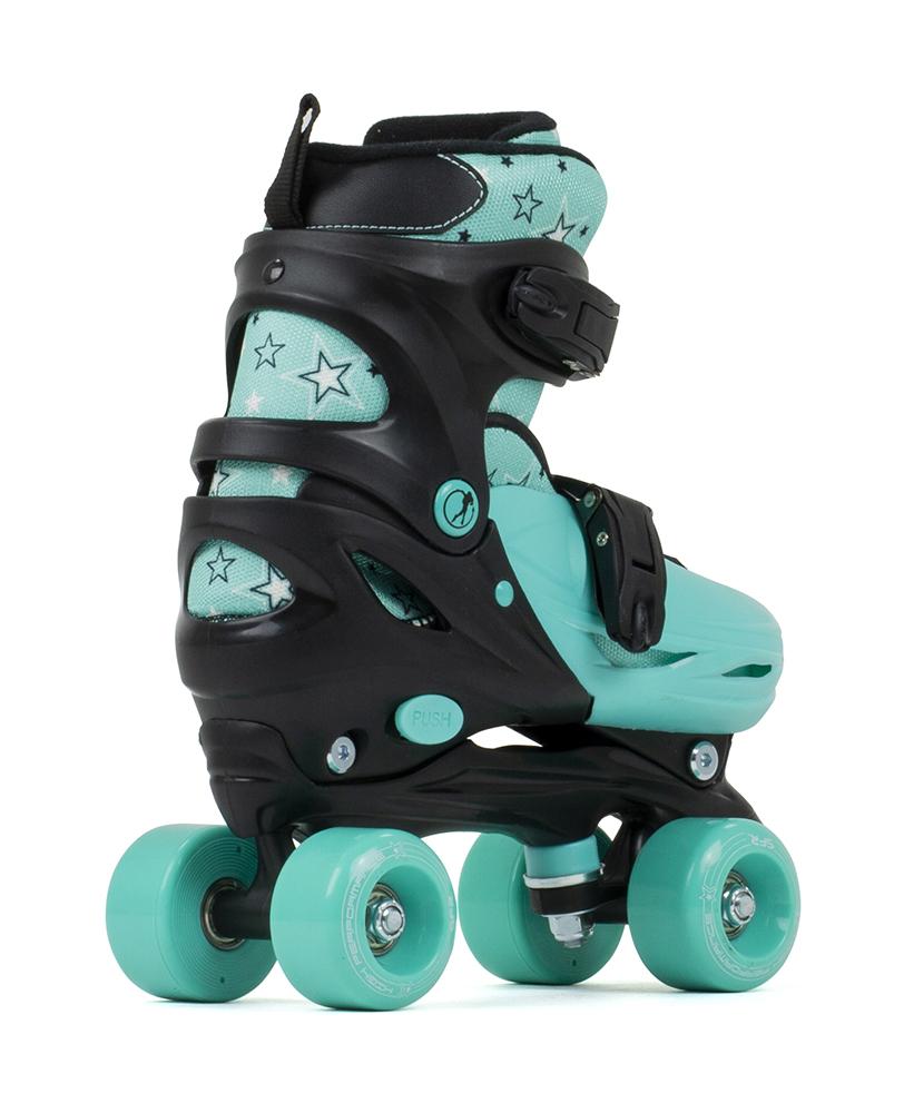 SFR Nebula Kids Adjustable Quad Skates - Black Green