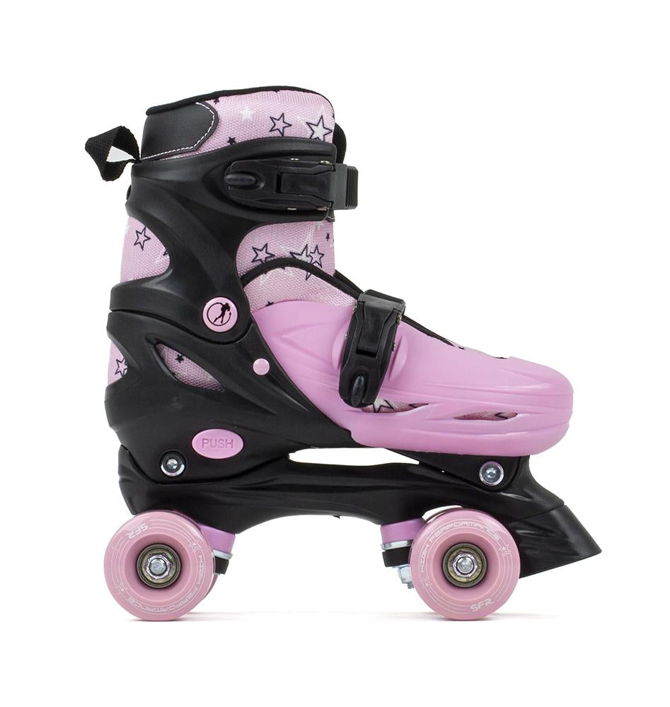 SFR Nebula Kids Adjustable Quad Skates - Black Pink