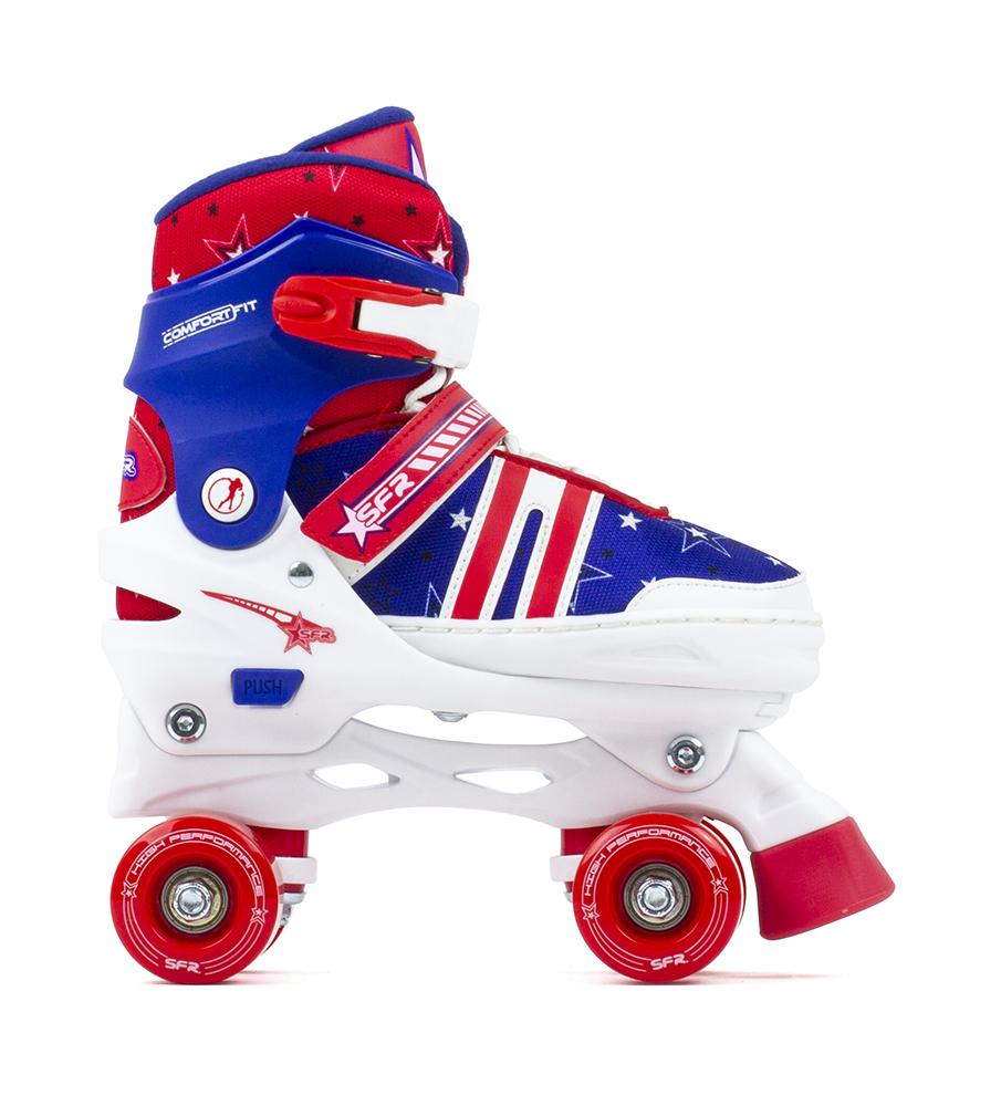 SFR Spectra Kids Adjustable Quad Skates - Blue Red