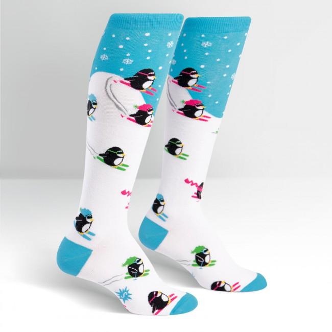 Sock it to Me Downhill Penguins Knee High Socks