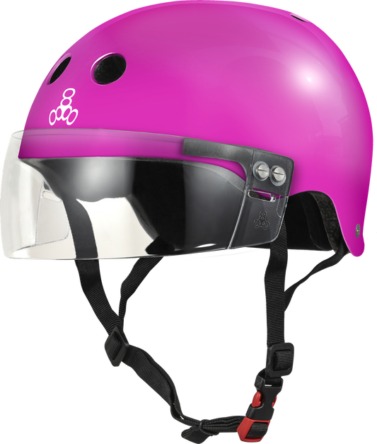 Triple 8 THE VISOR Certified Helmet SS Pink Glossy