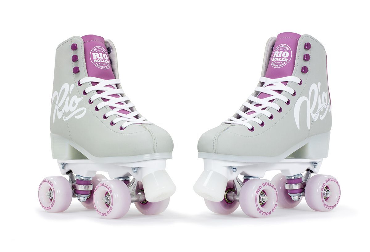 Rio Roller Script Roller Skates Grey and Purple