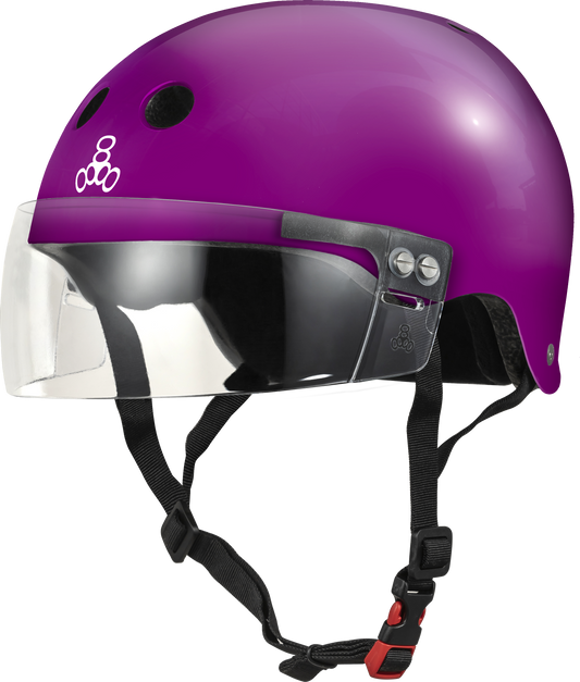 Triple 8 THE VISOR Certified Helmet SS Purple Gloss