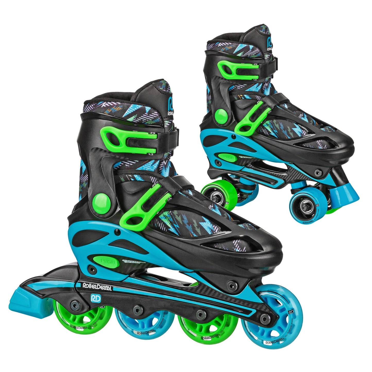 RDS Sprinter Boy's 2-in-1 Quad Skates - Lightning