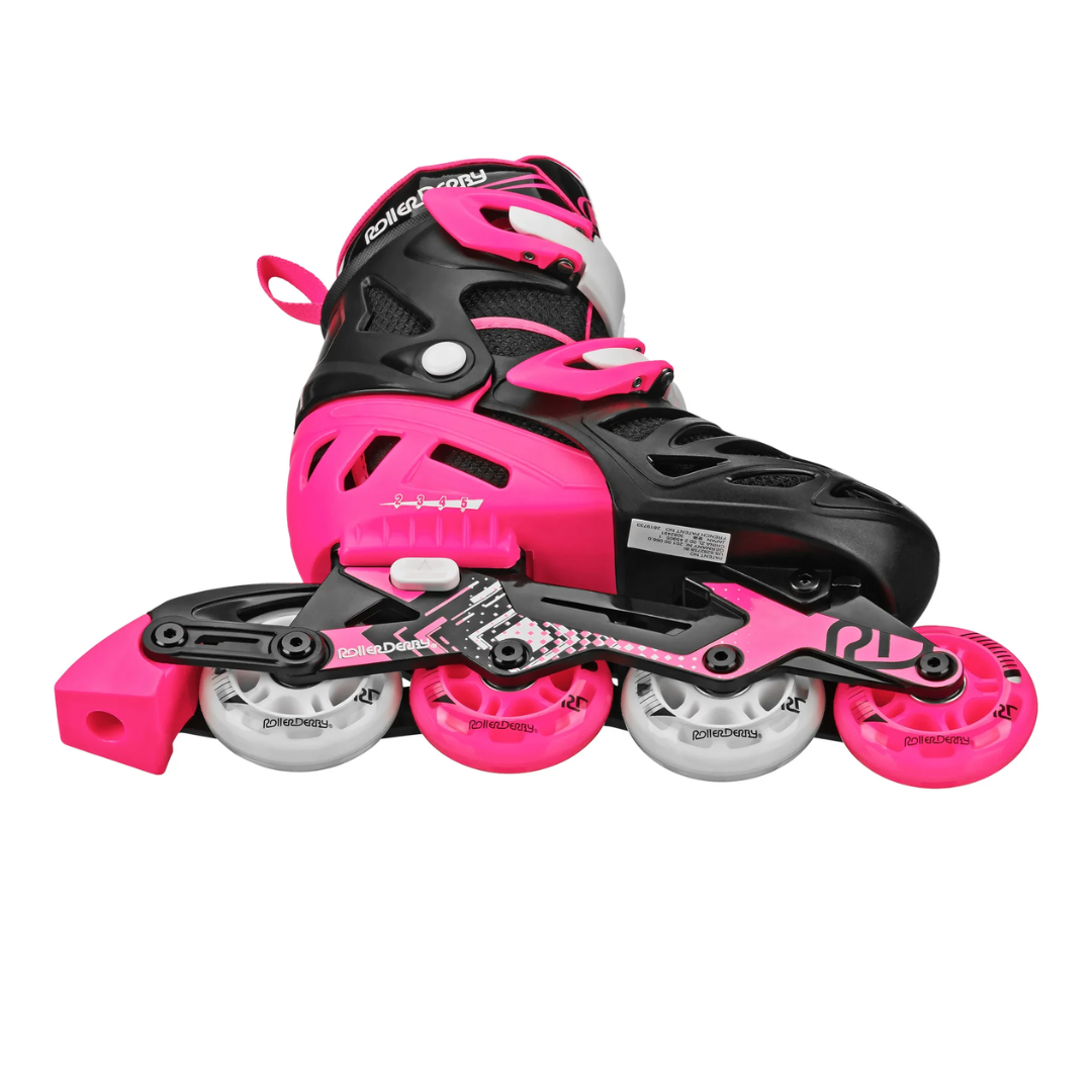 Pink Tracer Rounds RDS Tracer Black/Pink Adjustable Inline Skates – RollerDerbyHeaven