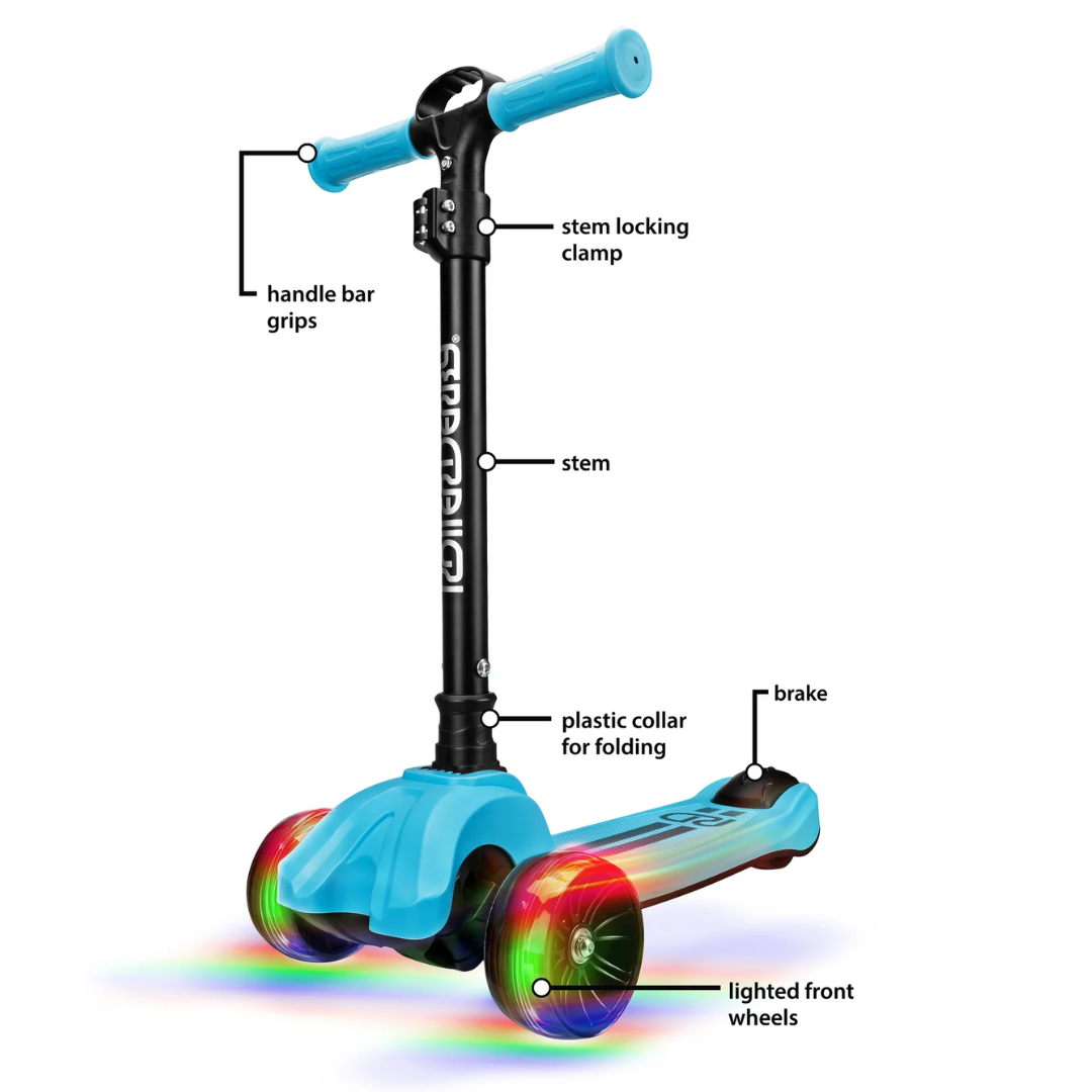 RD 3-Wheel Blue Scooter With Lightup Wheels