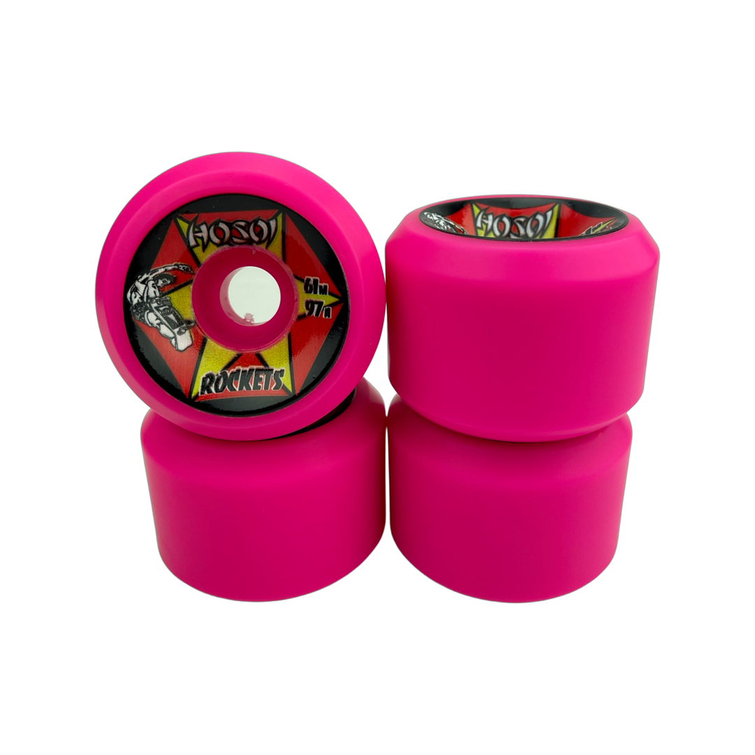 OJ Wheels Hosoi Rockets 61mm 97a White - CalStreets BoarderLabs