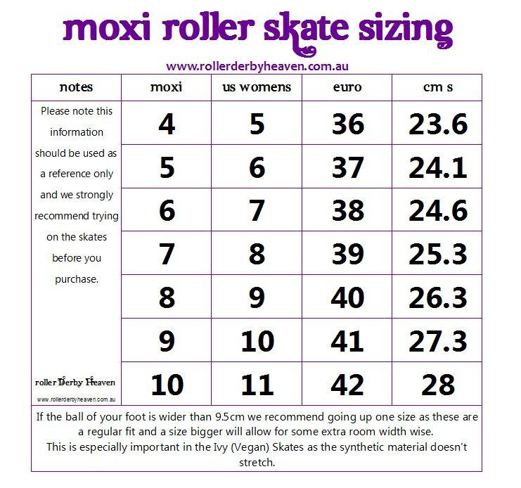 Moxi skates store sizing