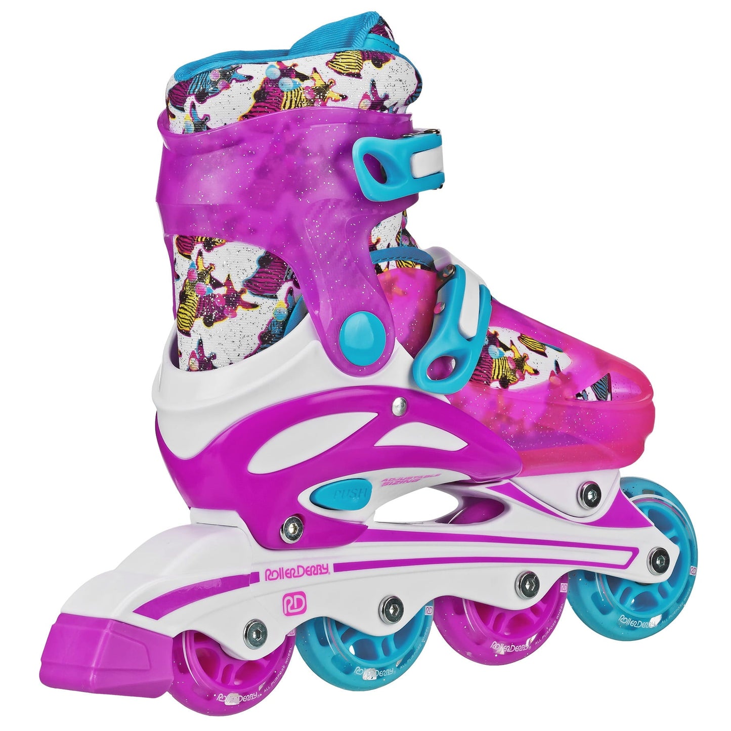 RDS Sprinter Girl's 2-in-1 Quad Skates - Zebra