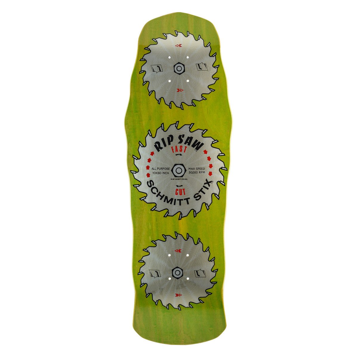 Schmitt Stix Ripsaw Modern Concave Deck- 10"x30"- Lime