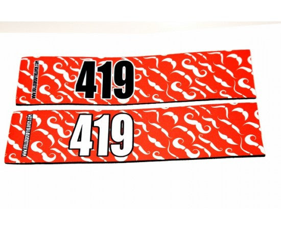 Number Arm Bands Deluxe- Mustache Red