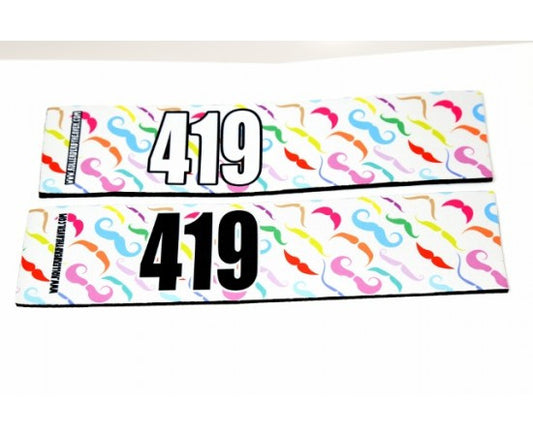 Number Arm Bands Deluxe- Mustache White