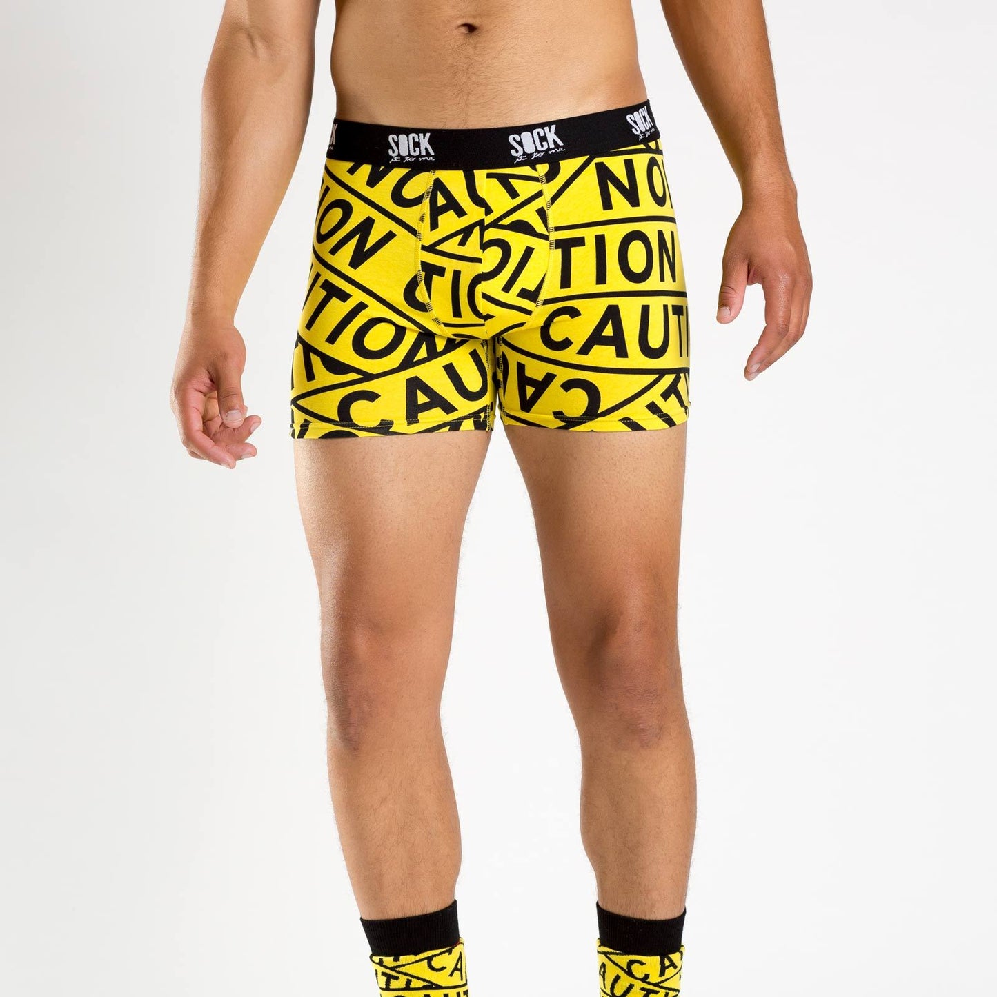 Sock it to Me Caution Tape Mens Boxers
