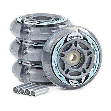 SFR Light Up Inline Wheels Silver 4pk