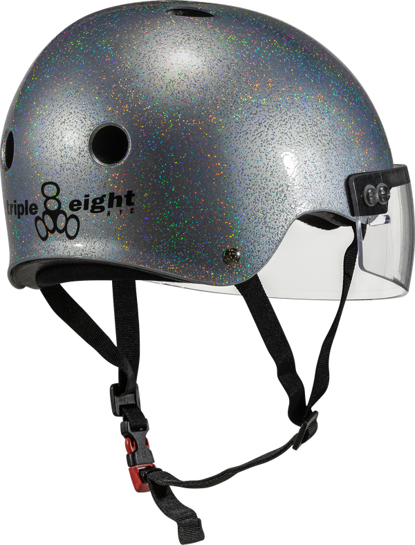 Triple 8 THE VISOR Certified Helmet SS Silver Glitter