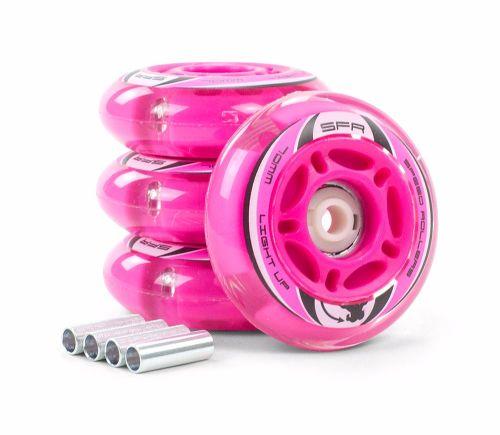 SFR Inline Light Up Wheels Pink 4pk