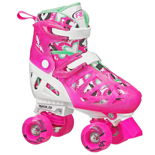 RDS Trac Star Skate Pink Green  Adjustable Roller Skates