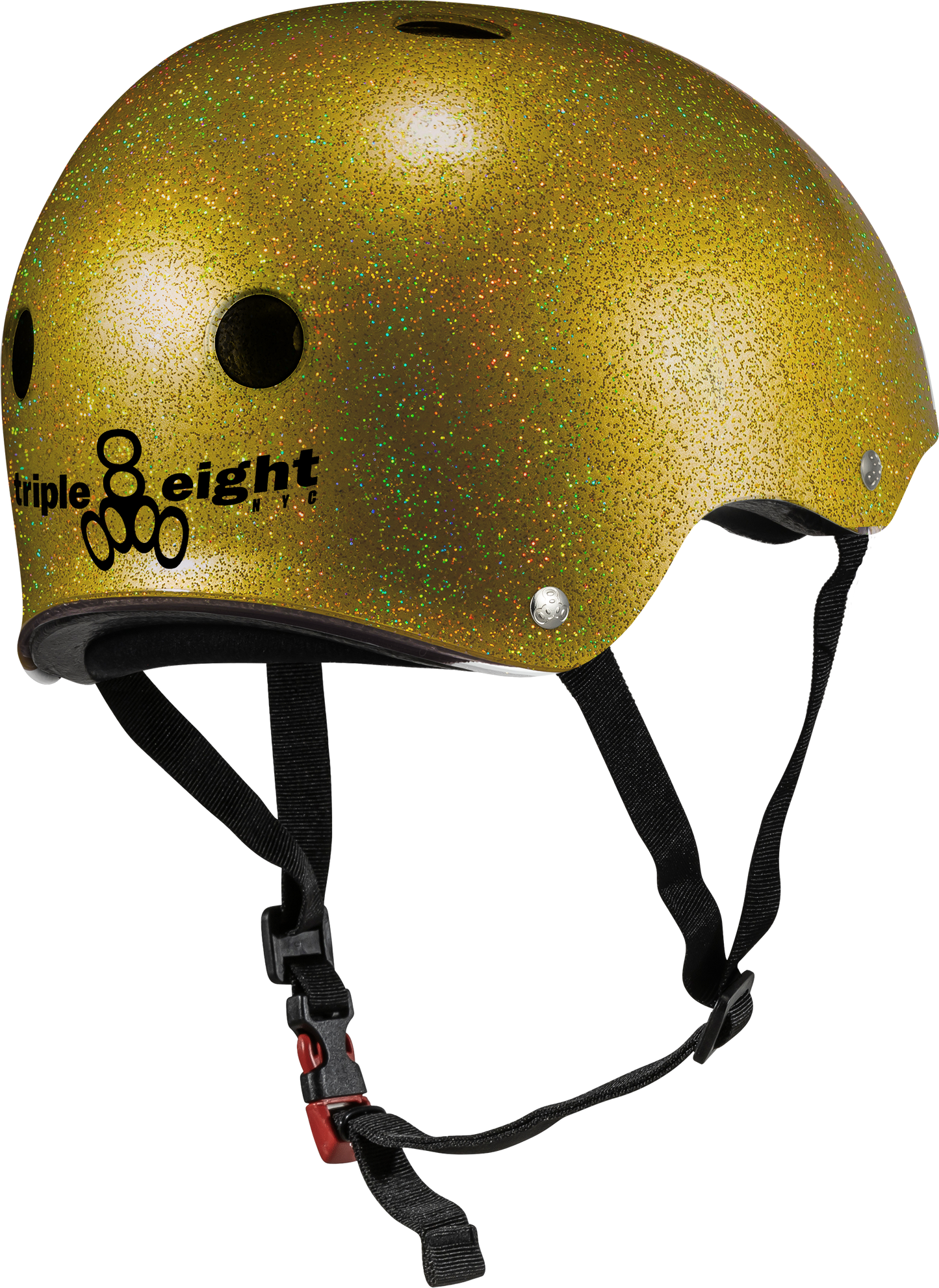 Triple 8 THE Certified Helmet SS Gold Glitter