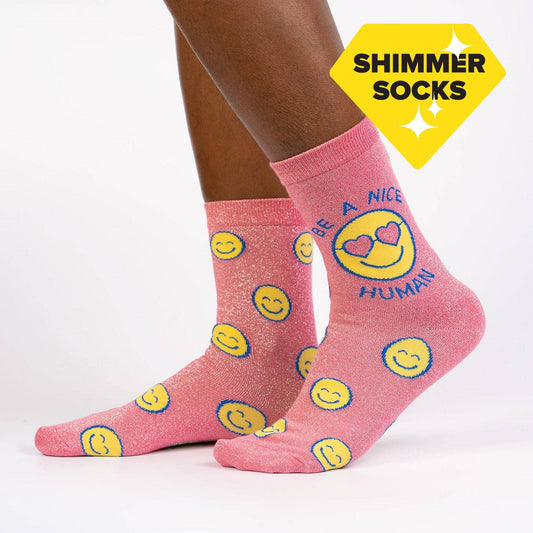 Sock it to Me Be A Nice Human Womens Crew Socks