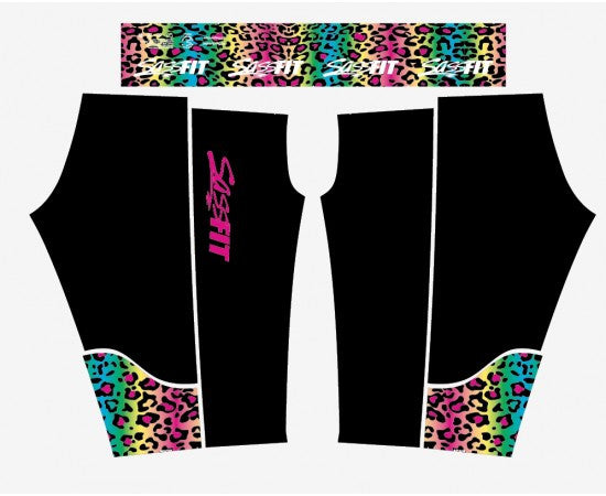 Sassfit Fluro Leopard 3/4 Compression Tights