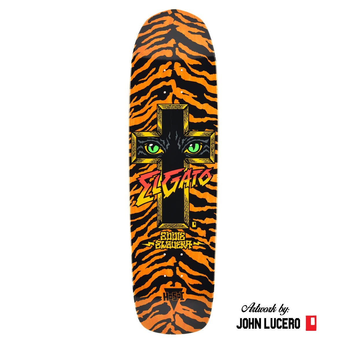Hosoi Skateboards Cat Eyes Deckâ€“ 8.75"x32.75"- Orange
