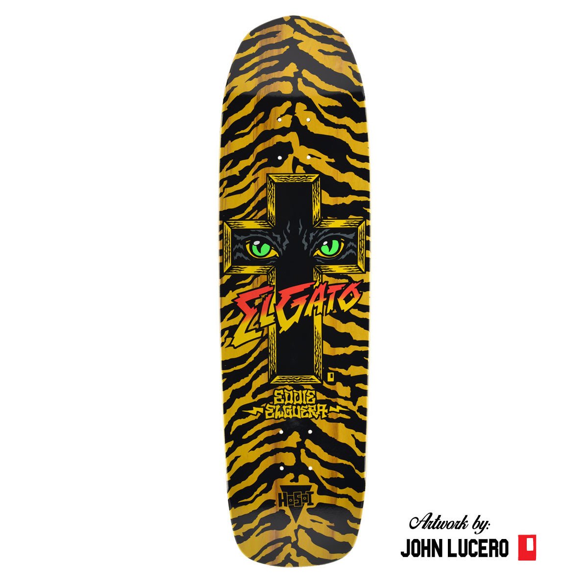 Hosoi Skateboards Cat Eyes Deckâ€“ 8.75"x32.75"- Yellow