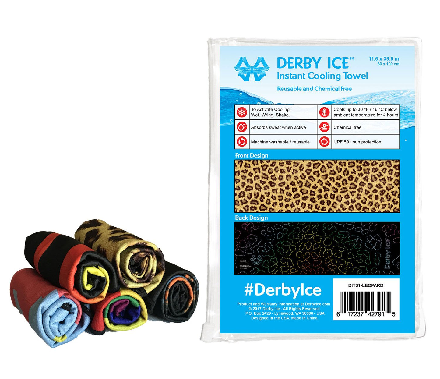 Derby Ice Towel Leopard Pattern