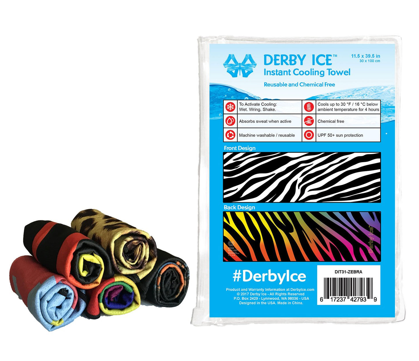 Derby Ice Towel Zebra Pattern