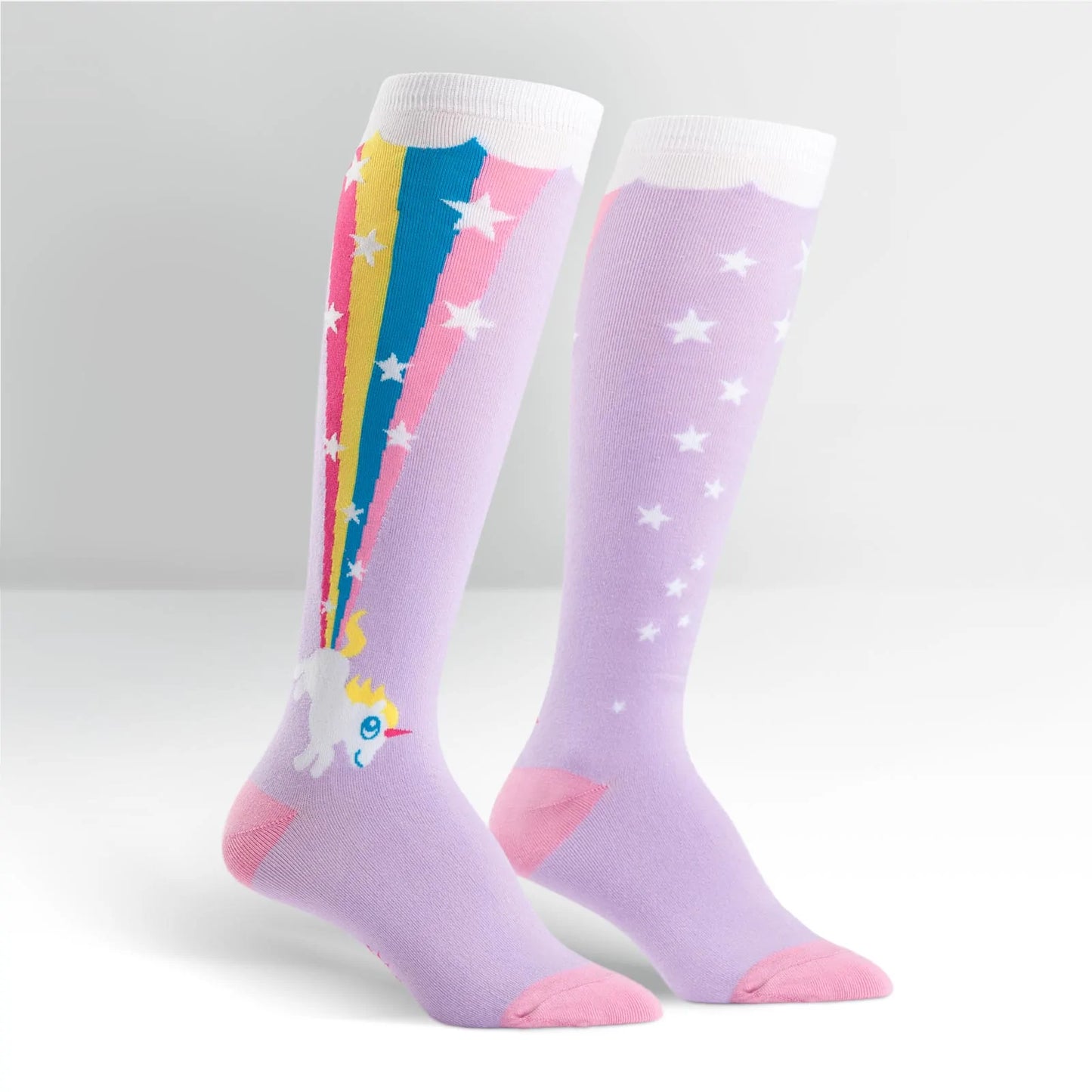 Sock it to me Rainbow Power Gift Box Set styles: UnicornVNarwhal, Super Juicy, Rainbow Blast Knee High