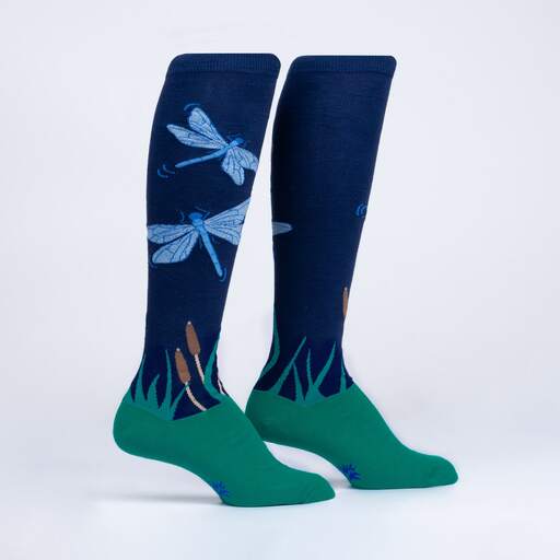 Sock it to Me Dragonfly by Night Knee High Socks