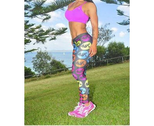 Sassfit Roller Derby Girl Bright Full Length Compression Tights