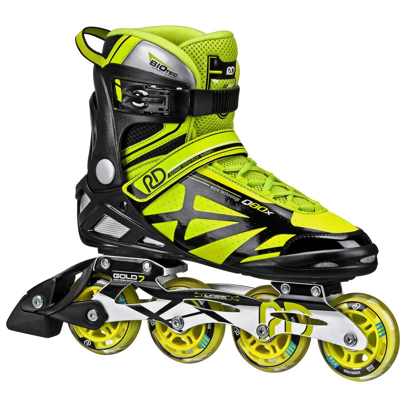 RDS Aerio Q80X Black/Yellow Mens Inline Skates