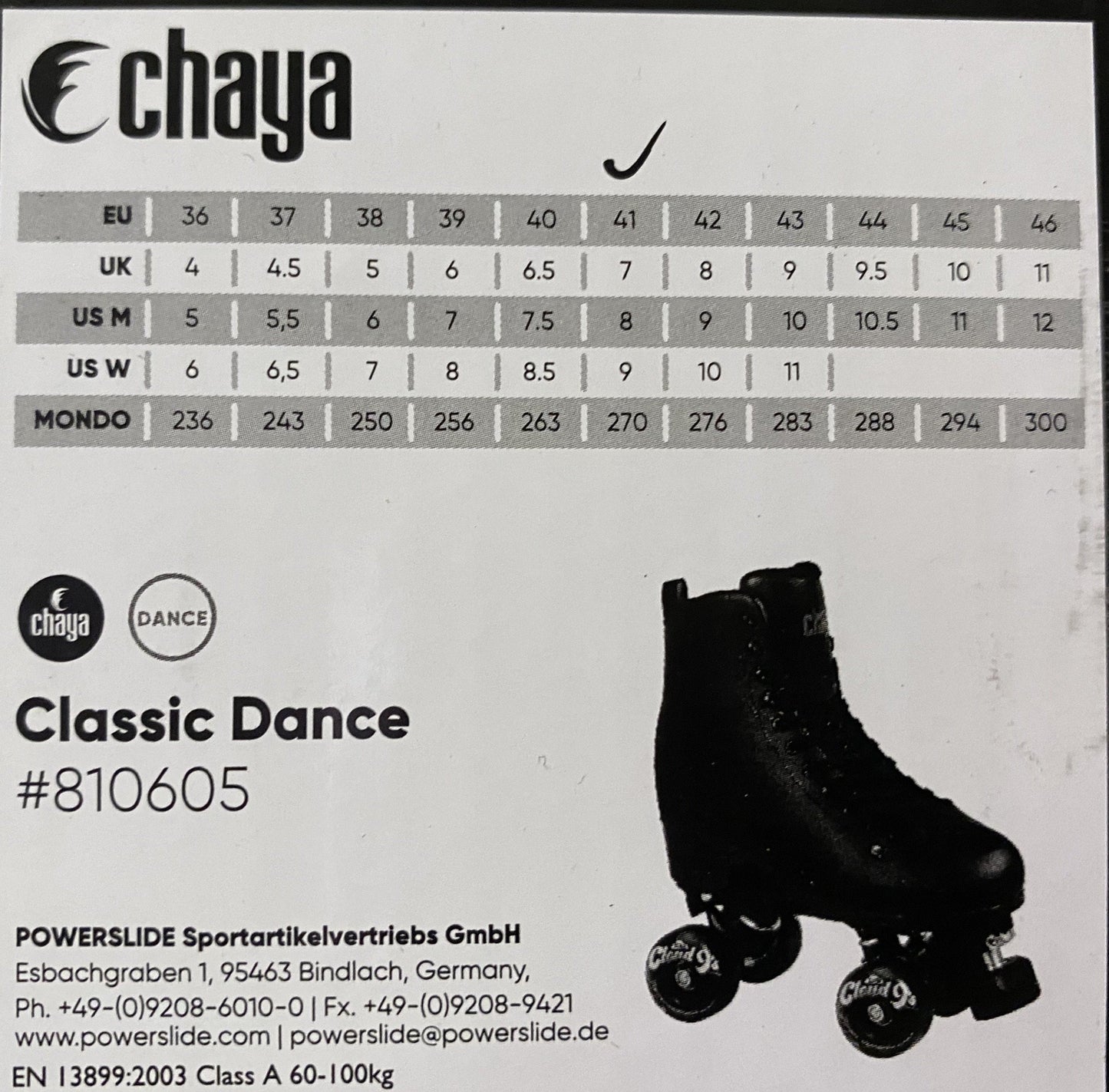 Chaya Classic Black Dance Roller Skates - ON SALE