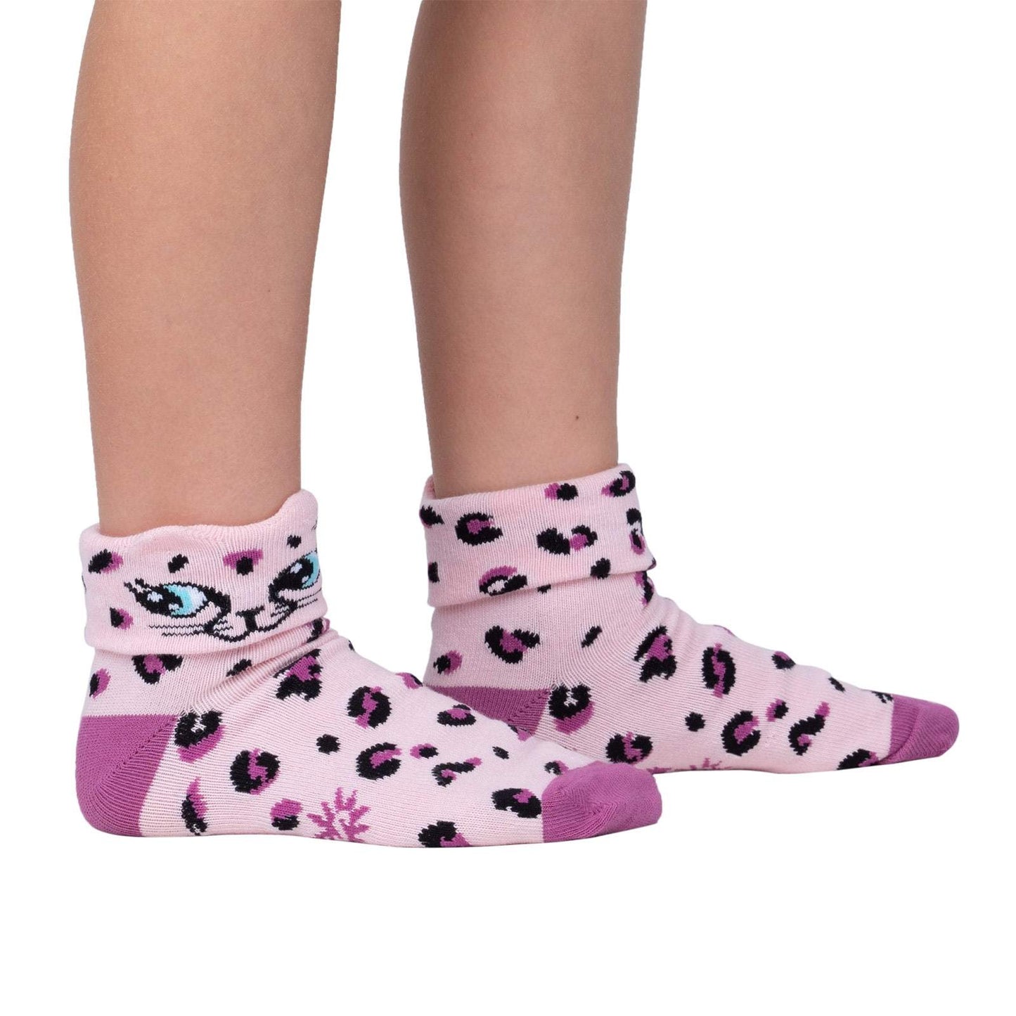 Sock it to Me Check Meowt Junior Turn Cuff Crew Socks