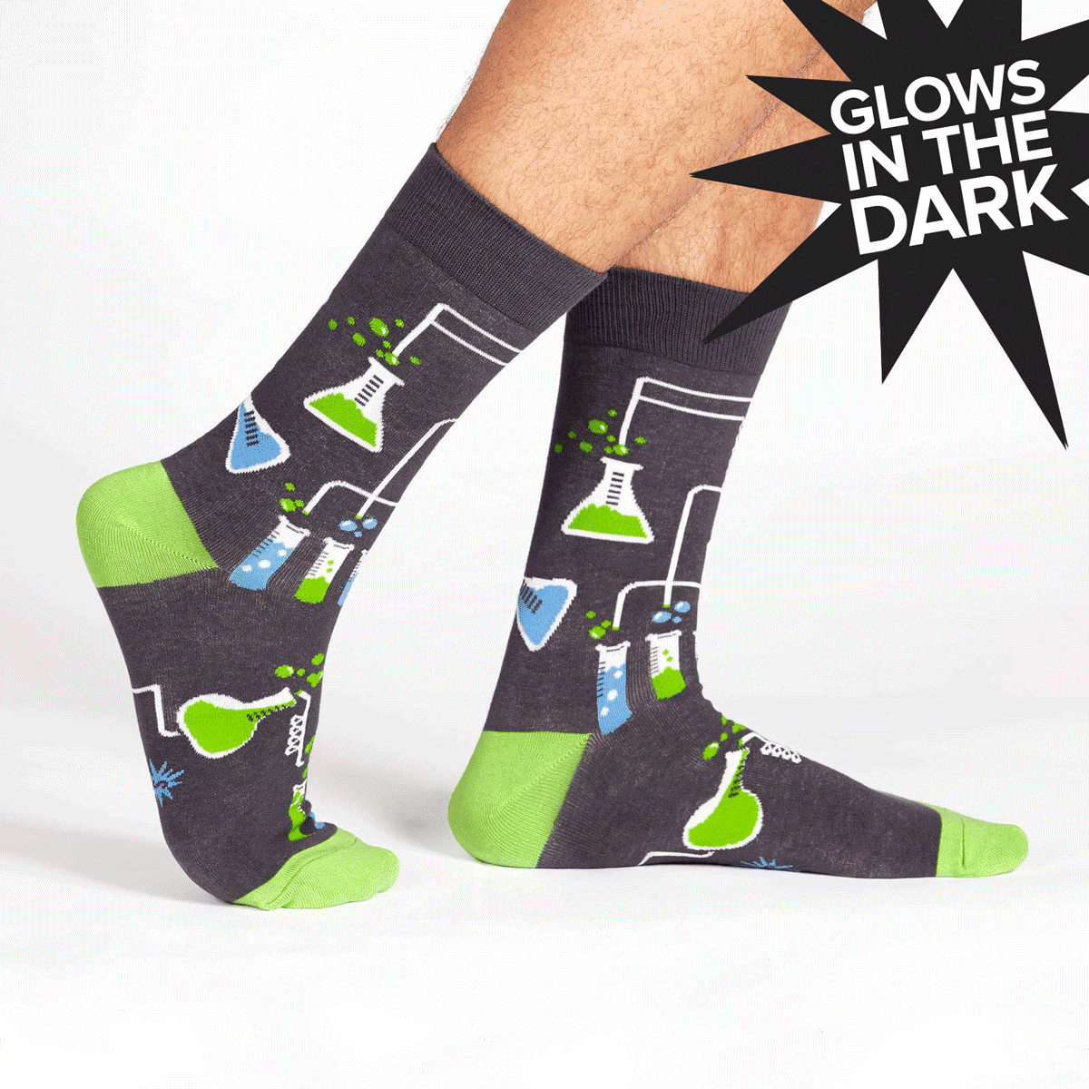 Science Lab Socks Sock it to Me Laboratory Mens Crew Socks – RollerDerbyHeaven