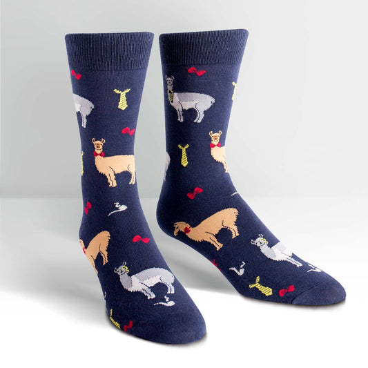 Sock it to Me Llama Drama Mens Crew Socks