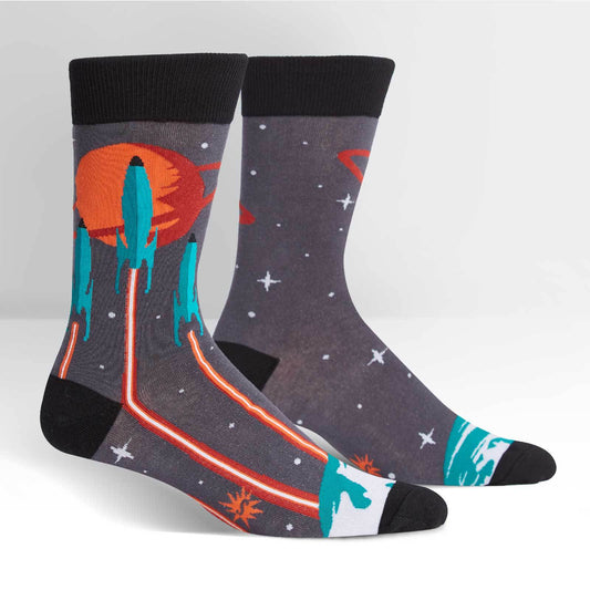 Sock it to Me Launch from Earth Mens Crew Socks