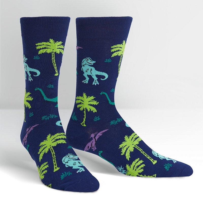 Sock it to Me Land of the Dino Mens Crew Socks