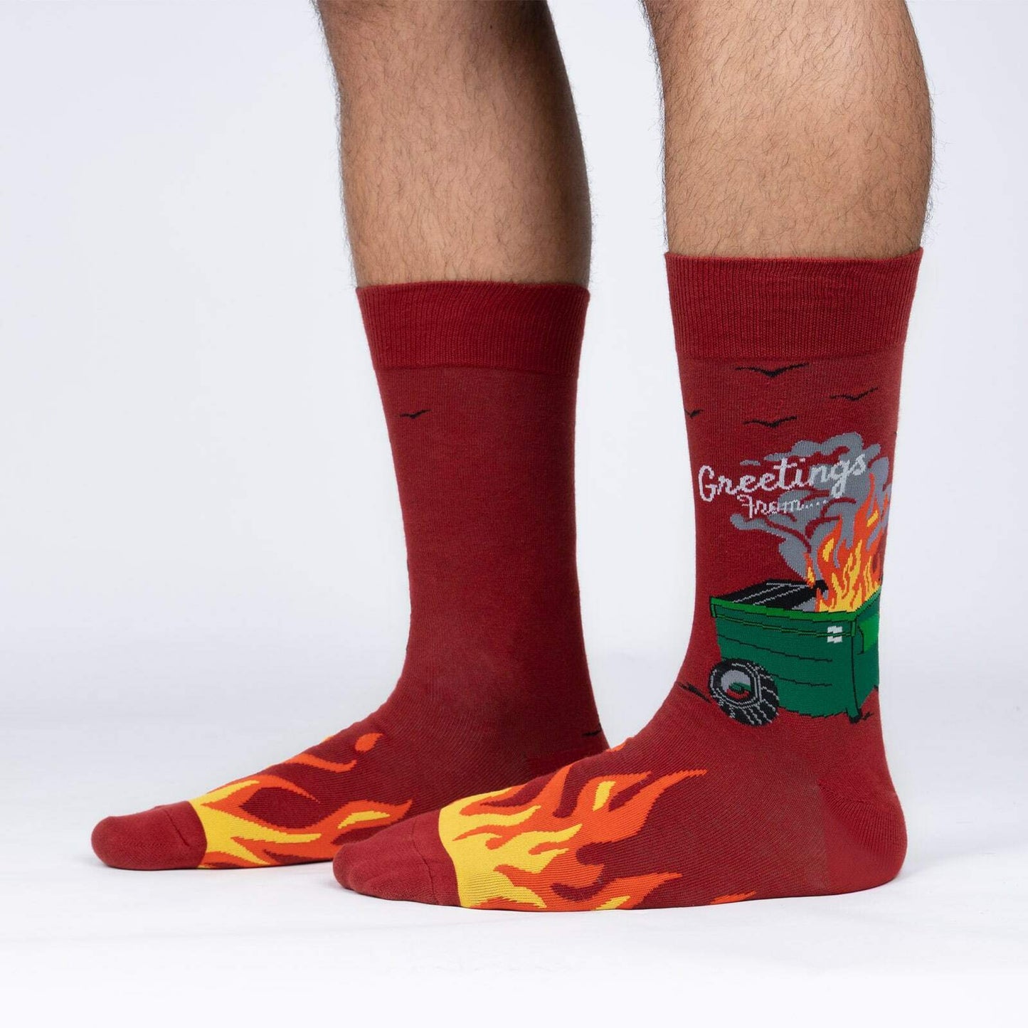 Sock it to Me Dumpster Fire Mens Crew Socks