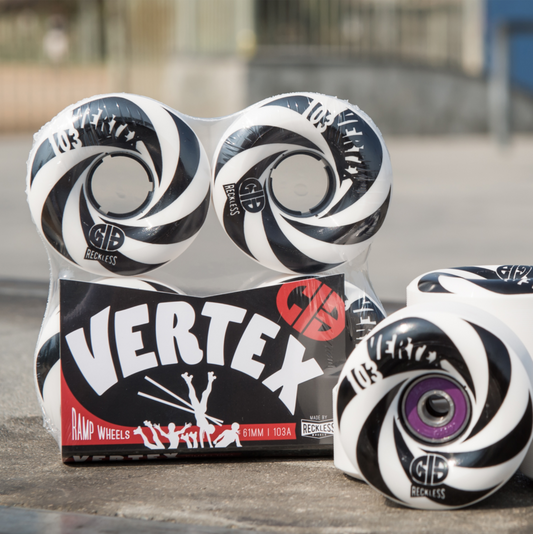 Reckless Wheels CIB Vertex 61mm 103a Black White 4 Pack