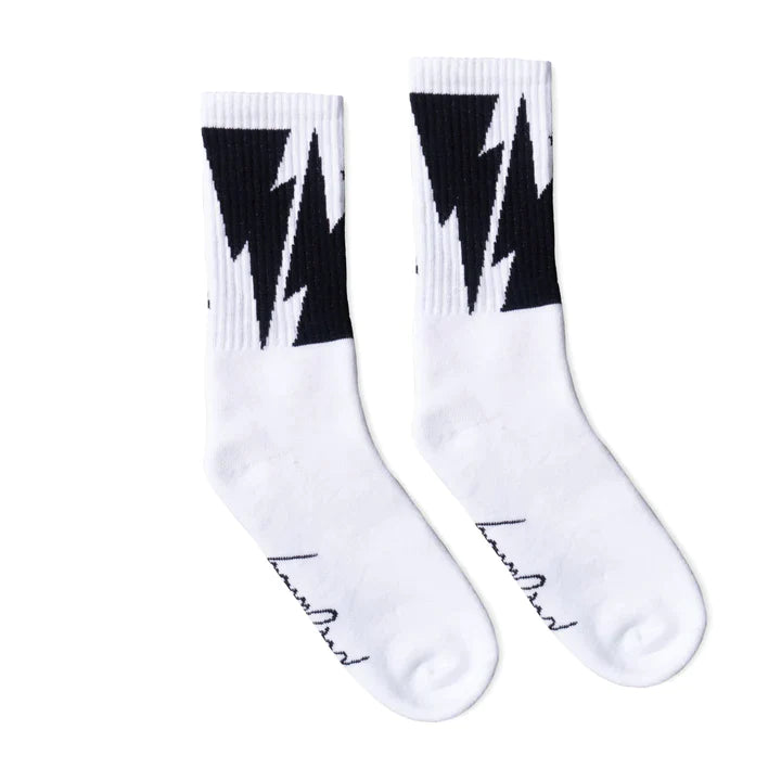 SOCCO Mike Vallely Bolt | White Mid Socks