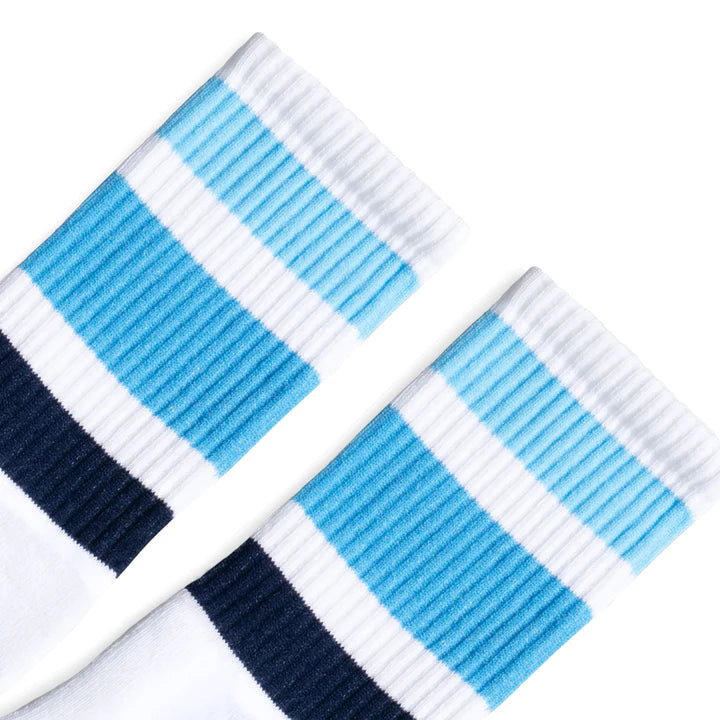 SOCCO Ocean Blue Shades | White Mid Socks
